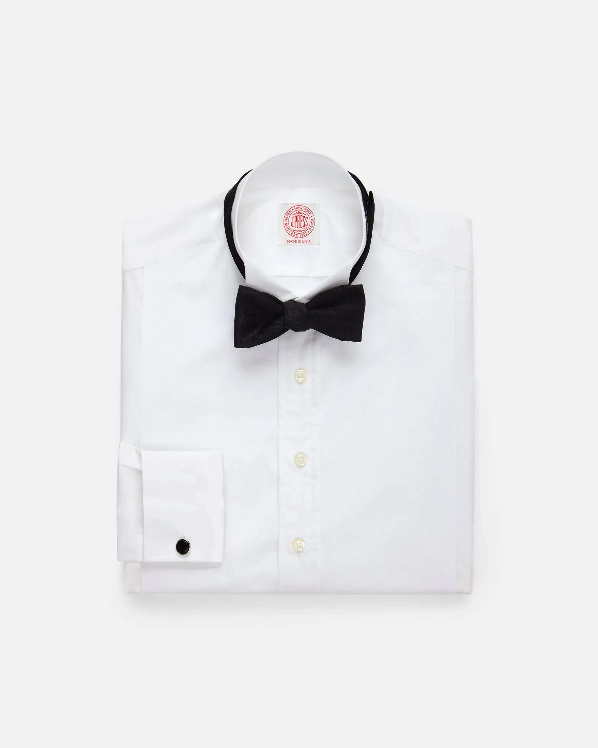 Made-in-Canada Marcella Bib-Front Wing Collar Formal Shirt sold by J. Press