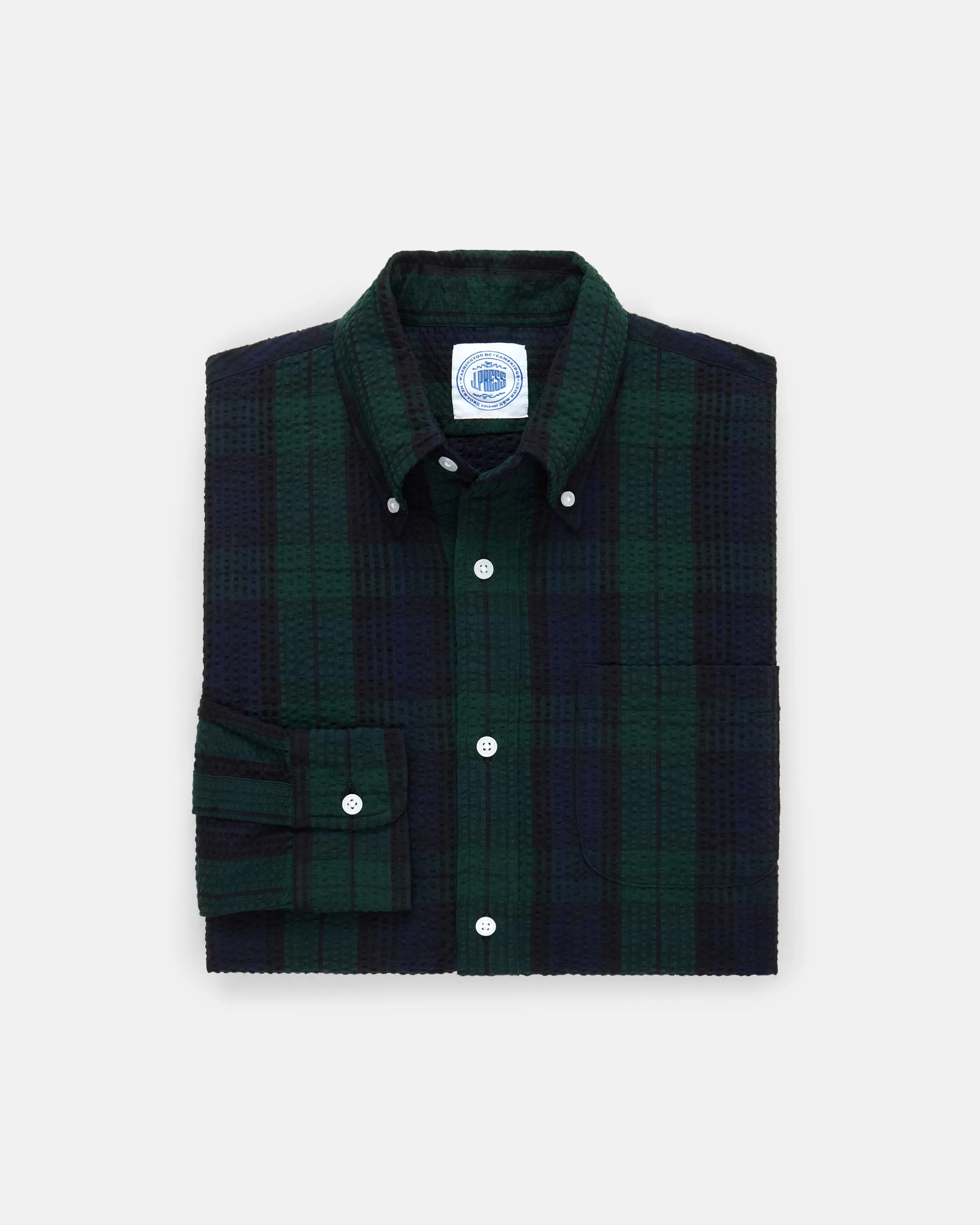 Black Watch Tartan Seersucker Sport Shirt - Classic Fit sold by J. Press