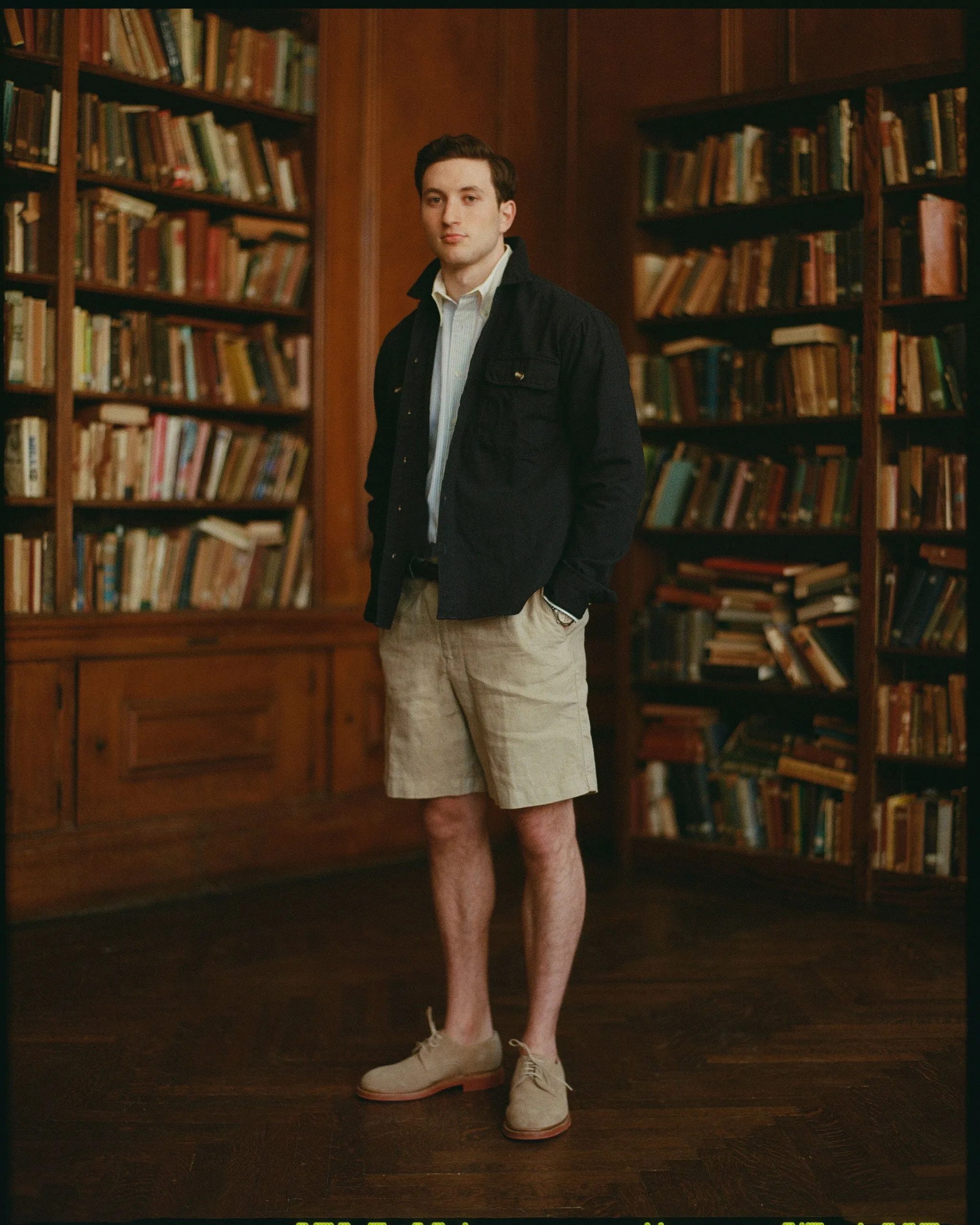 Navy Cotton Canvas Overshirt - Trim Fit sold by J. Press product image thumbnail 3