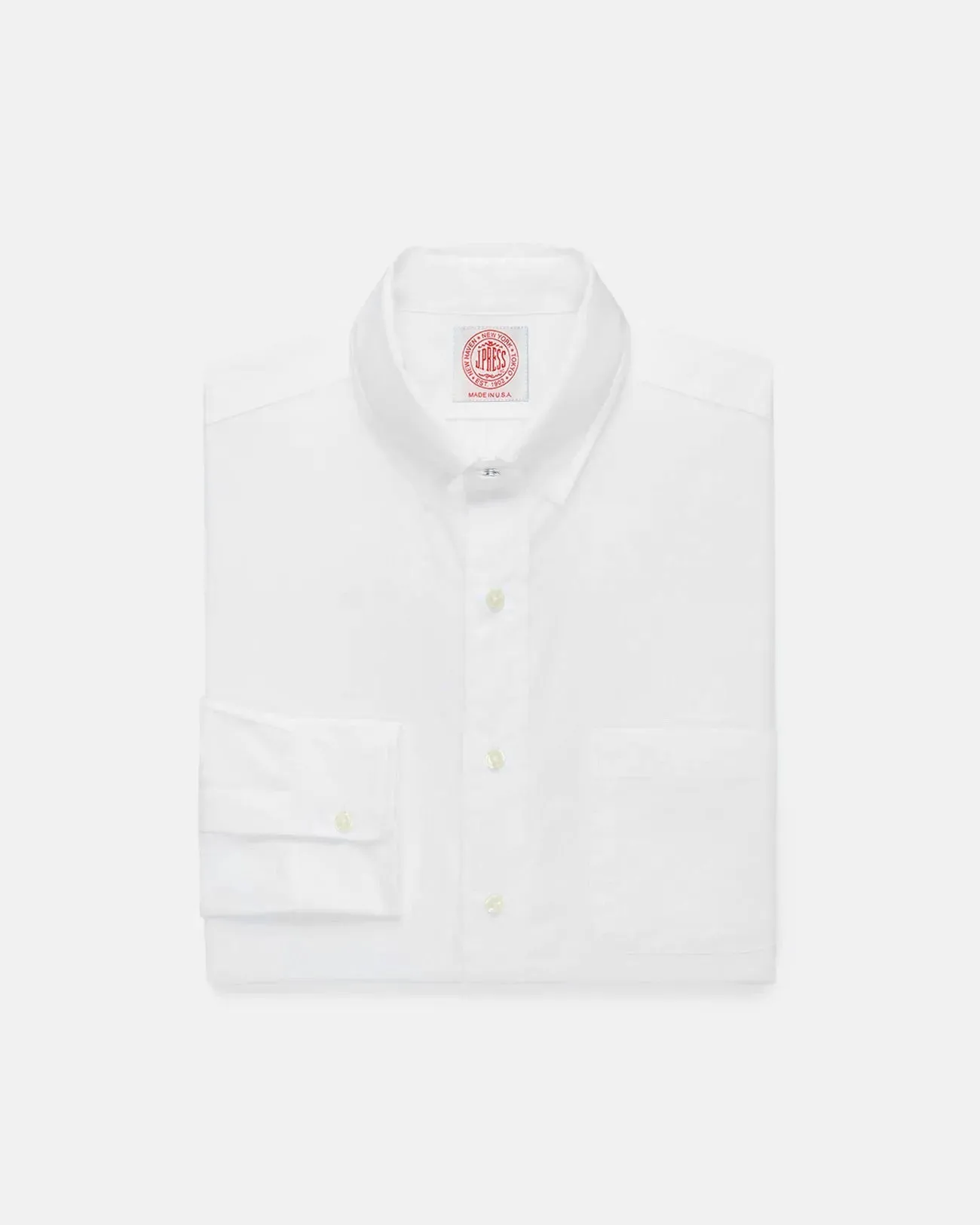 Made-in-USA White Broadcloth Snap Tab Collar Shirt - Classic Fit sold by J. Press