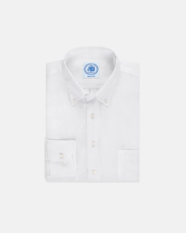 Solid White Linen Sport Shirt - Classic Fit made by J. Press