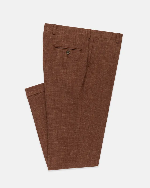 Made-in-Canada Rust Crash Linen Trousers made by J. Press