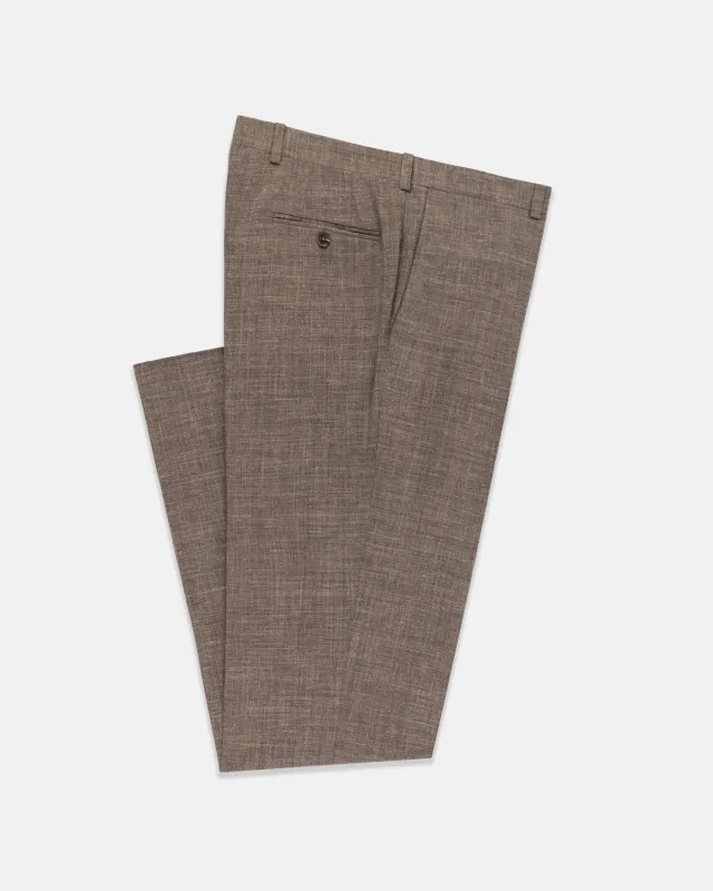 Made-in-Canada Brown Crash Linen Trousers made by J. Press