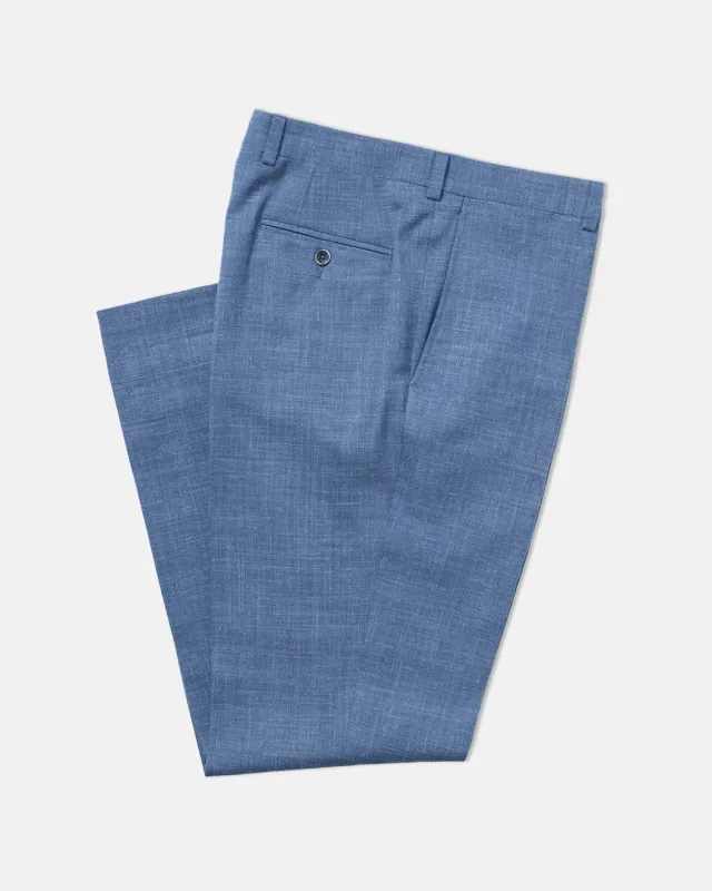 Made-in-Canada Medium Blue Crash Linen Trouser made by J. Press