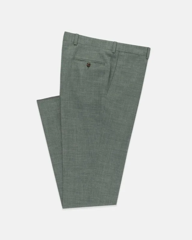 Made-in-Canada Dark Green Crash Linen Trousers made by J. Press