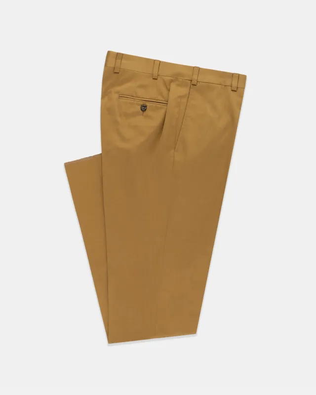 Made-in-Canada Dark Khaki Cotton Drill Cloth Trousers made by J. Press