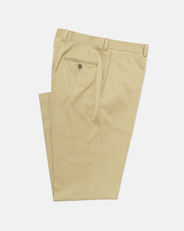 Made-in-Canada Stone Cotton Drill Cloth Trousers made by J. Press