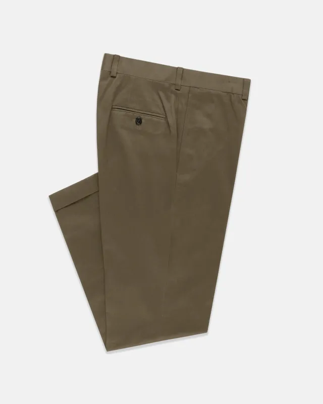 Made-in-Canada Olive Cotton Drill Cloth Trousers made by J. Press