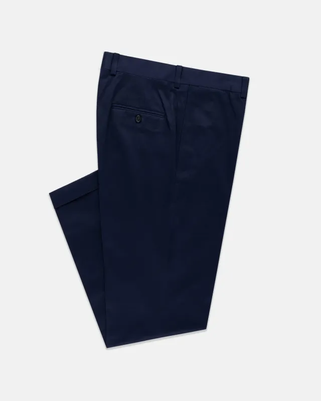 Made-in-Canada Navy Cotton Drill Cloth Trousers made by J. Press