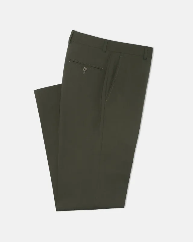 Made-in-Canada Olive Tropical Wool Trouser made by J. Press