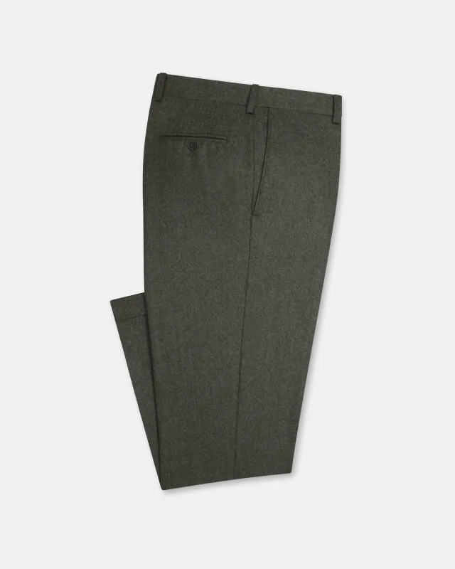 Made-in-Canada Olive Wool Flannel Trouser made by J. Press