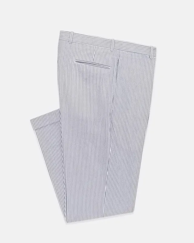 Made-in-Canada Blue Stripe Seersucker Trouser made by J. Press