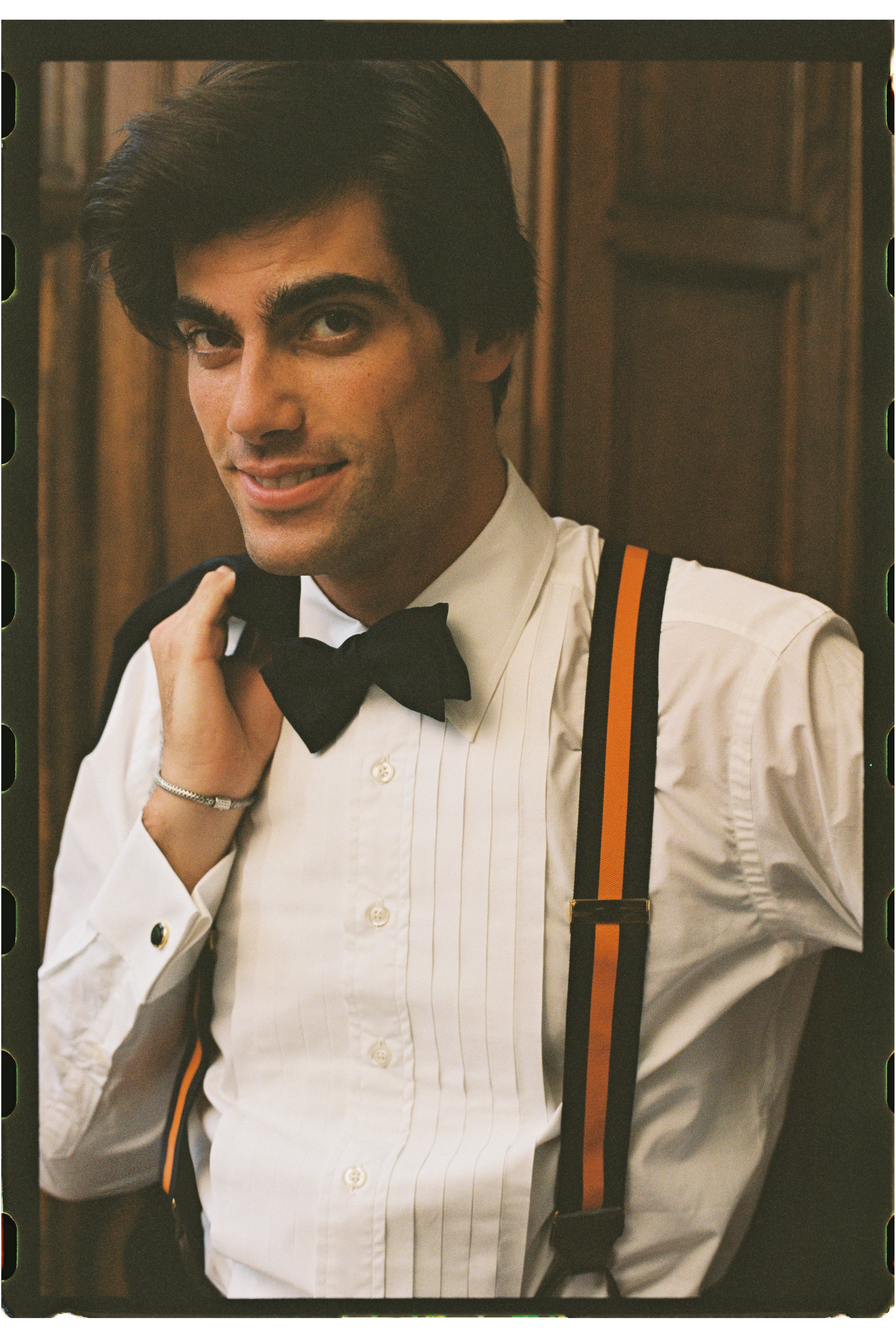 Made-in-England Black & Orange Striped Barathea Braces sold by J. Press product image thumbnail 4