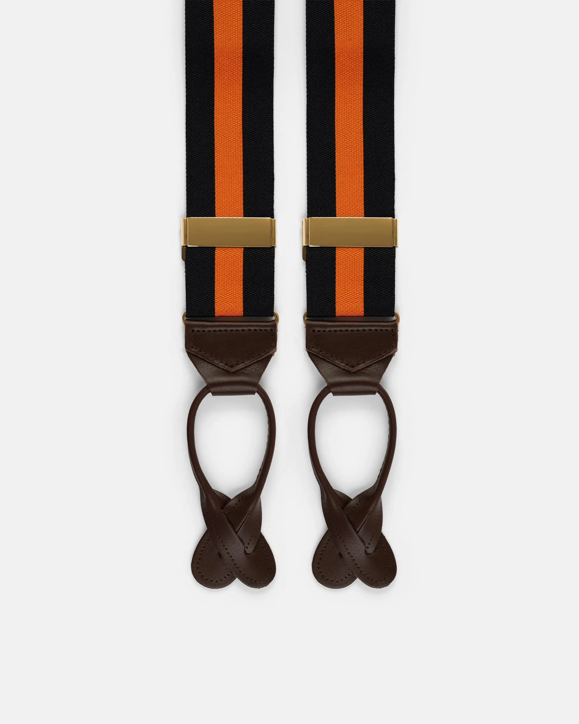 Made-in-England Black & Orange Striped Barathea Braces sold by J. Press product image thumbnail 3
