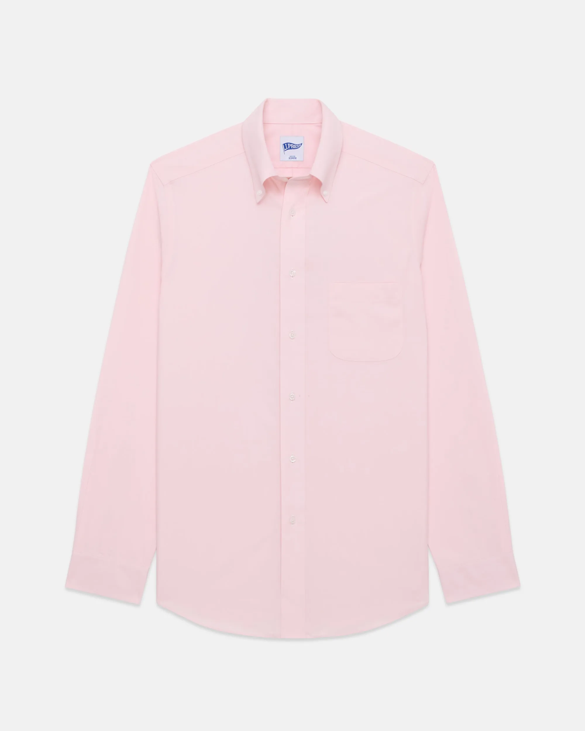 Pink Pinpoint Oxford Button Down Collar Shirt - Trim Fit sold by J. Press product image thumbnail 2