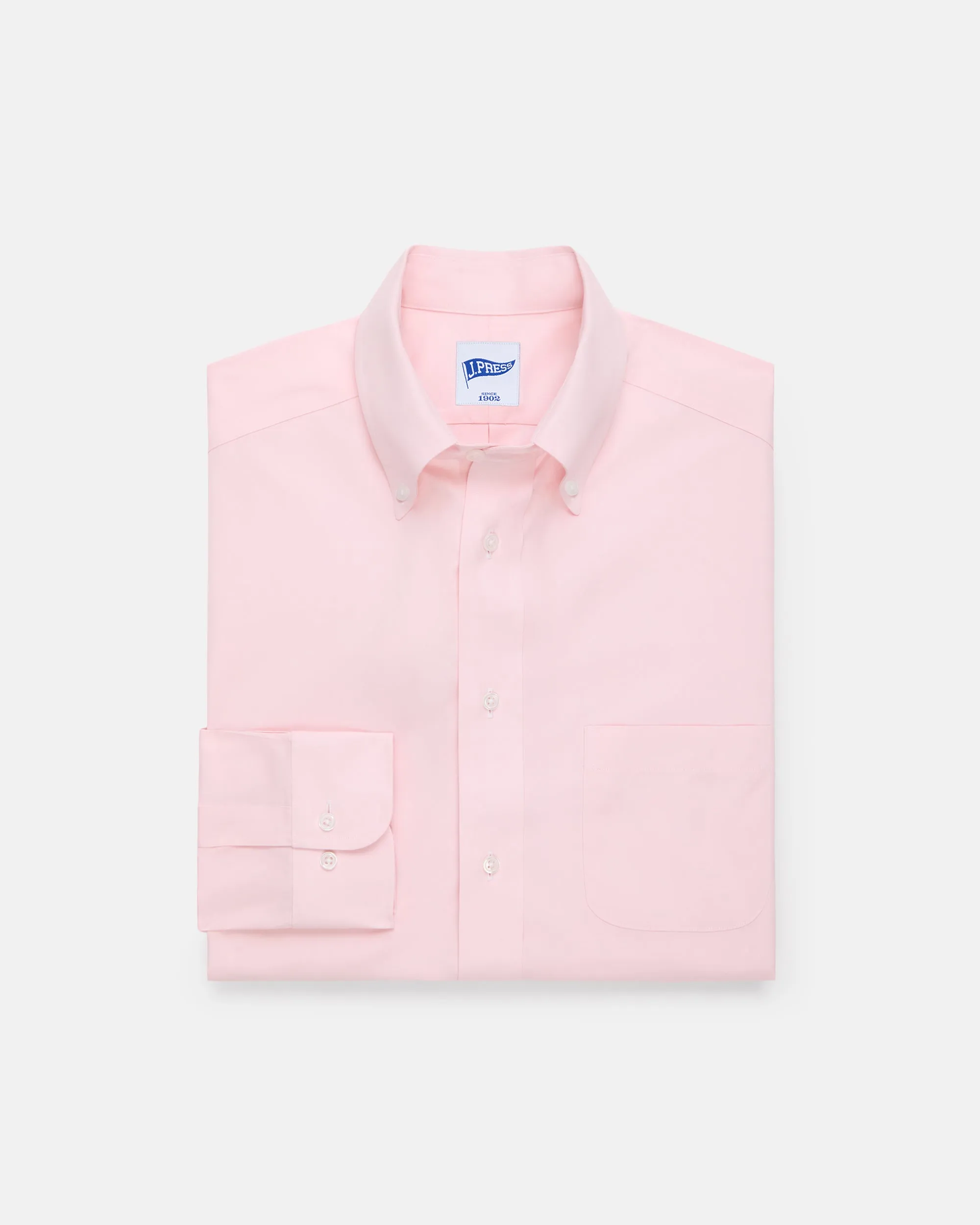Pink Pinpoint Oxford Button Down Collar Shirt - Trim Fit sold by J. Press