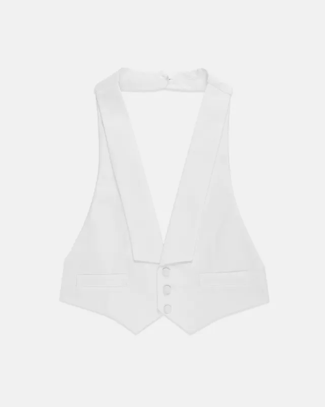 Made-in-USA White Pique Formal Waistcoat made by J. Press