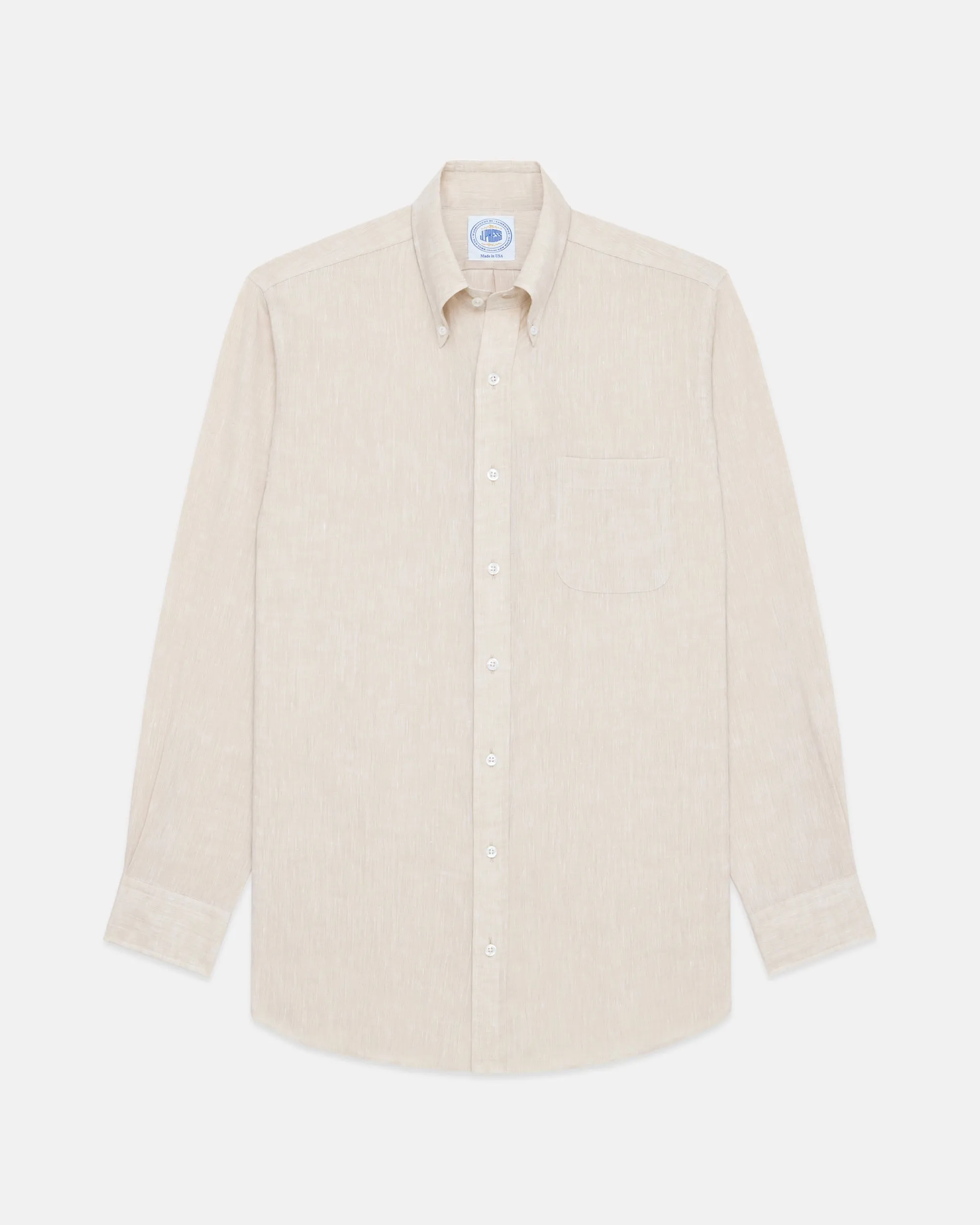 Made-in-USA Thomas Mason Sand Linen Shirt - Classic Fit sold by J. Press product image thumbnail 2