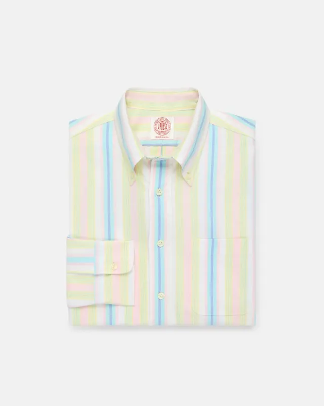 Made-in-USA Awning Stripe Oxford Cloth Sport Shirt - Classic Fit made by J. Press