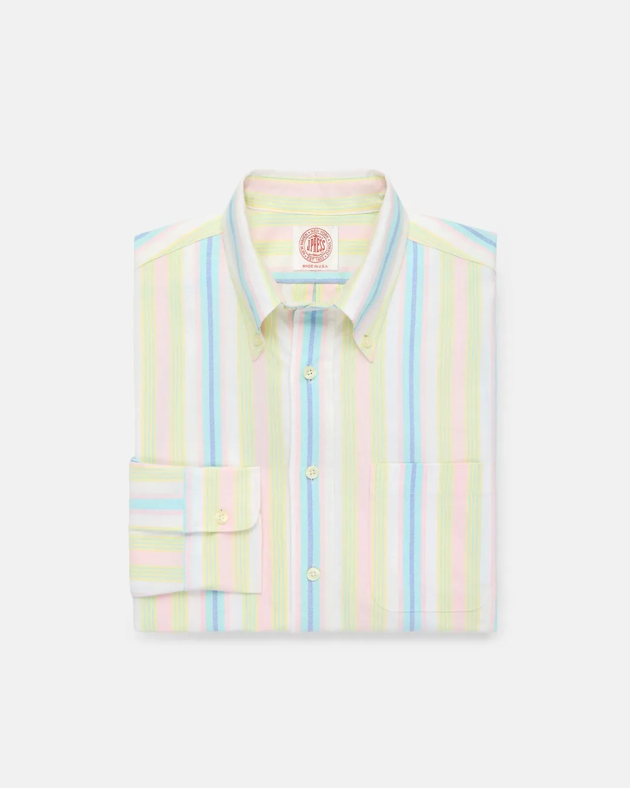 Made-in-USA Awning Stripe Oxford Cloth Sport Shirt - Classic Fit sold by J. Press