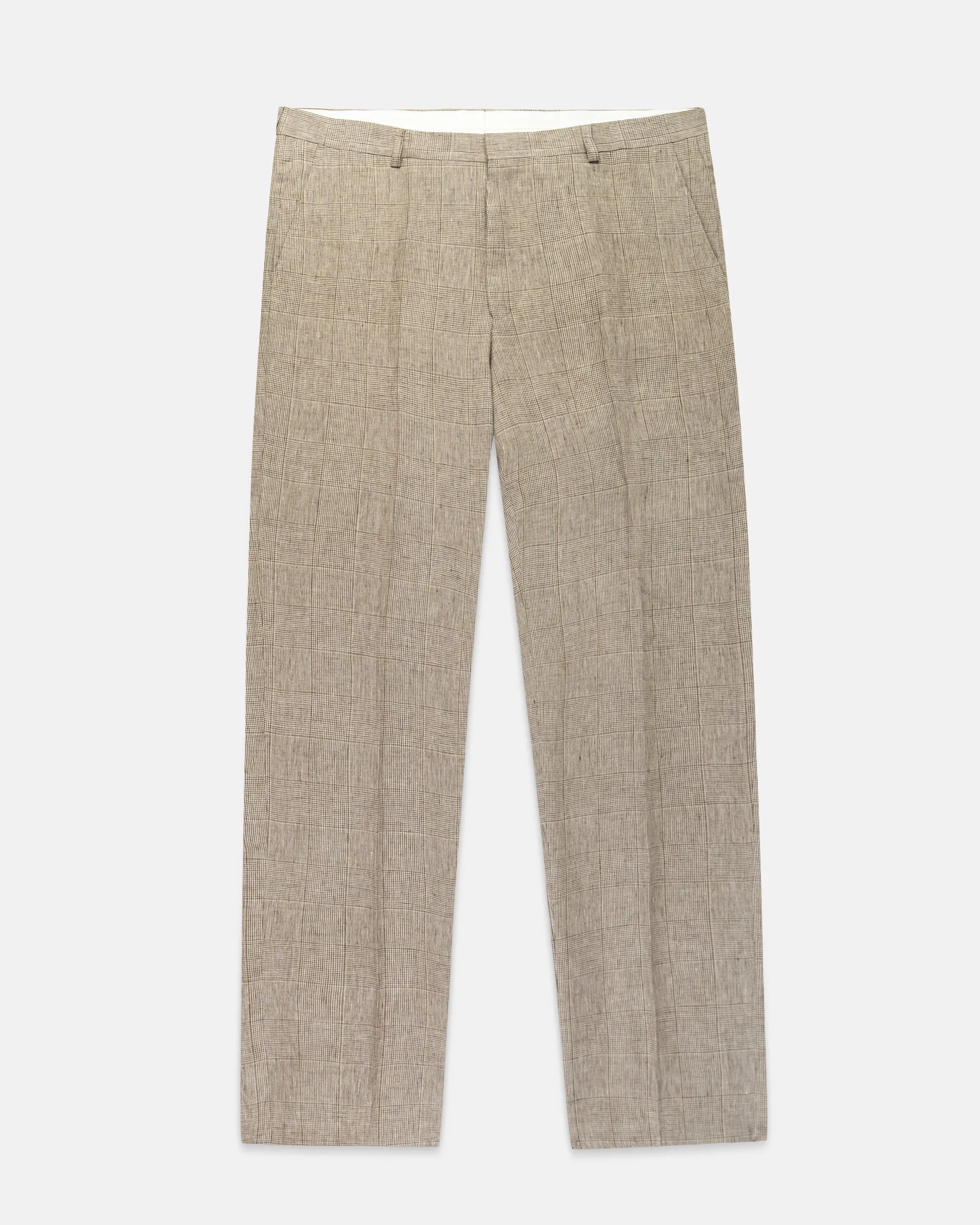 Made-in-USA Tan Prince of Wales Linen Trouser sold by J. Press product image thumbnail 2