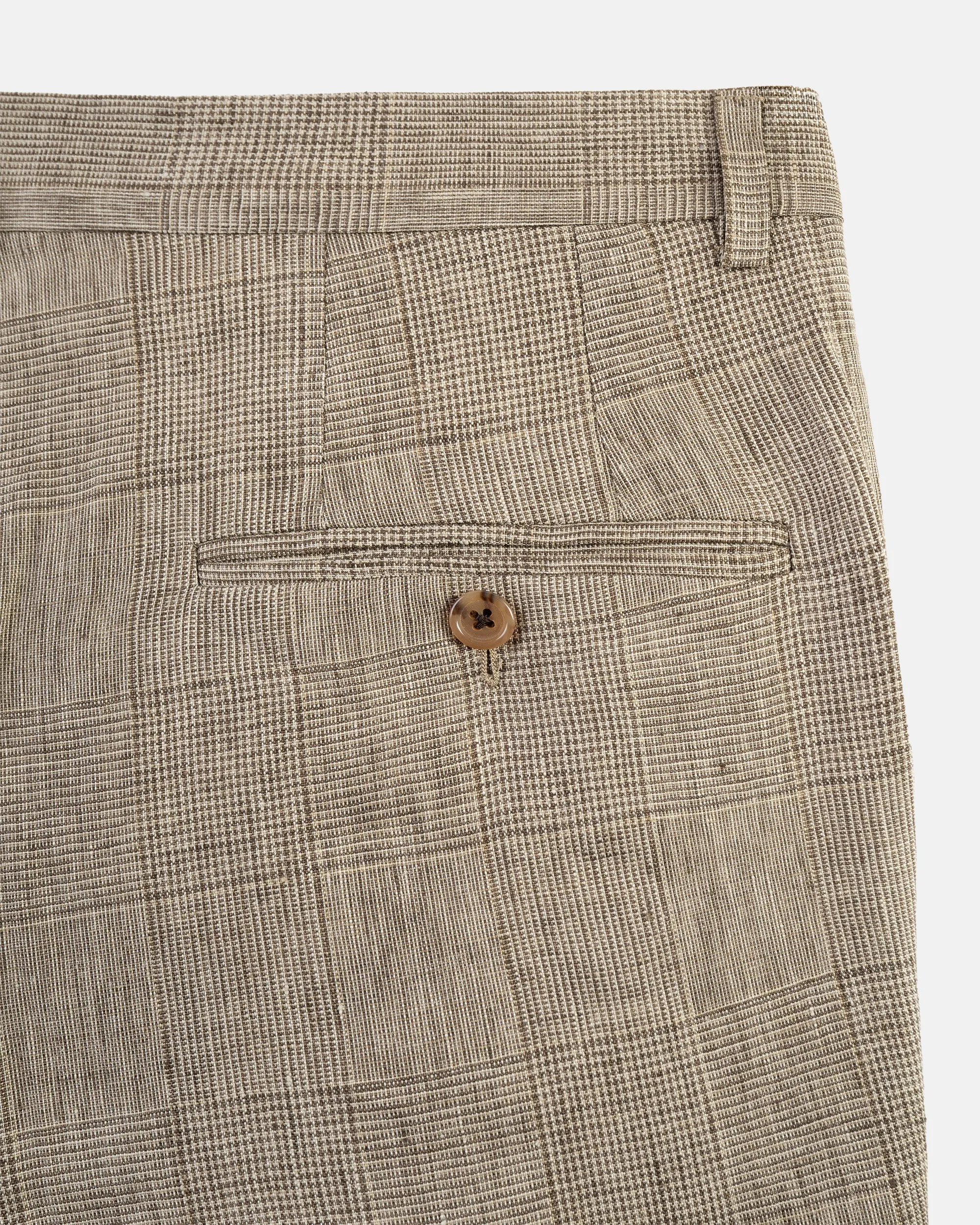 Made-in-USA Tan Prince of Wales Linen Trouser sold by J. Press product image thumbnail 3