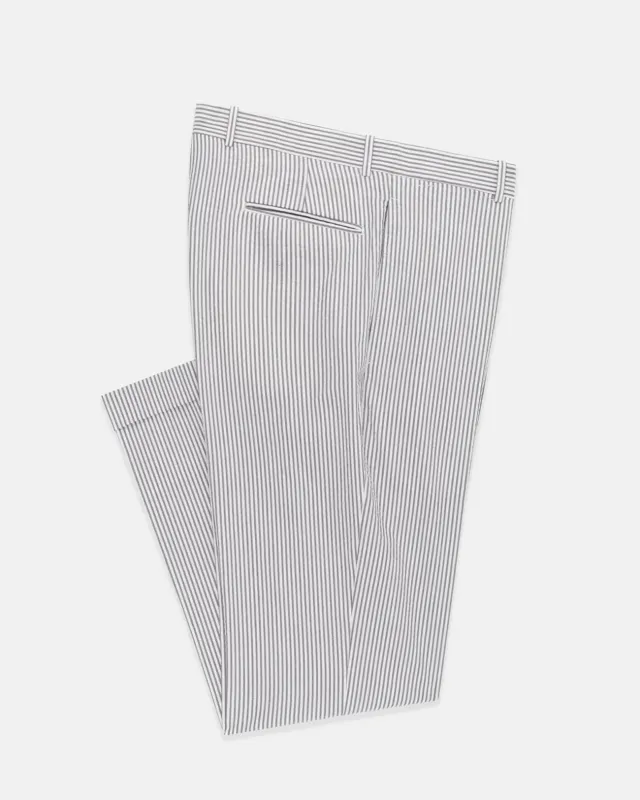 Made-in-Canada Grey Stripe Seersucker Trouser made by J. Press