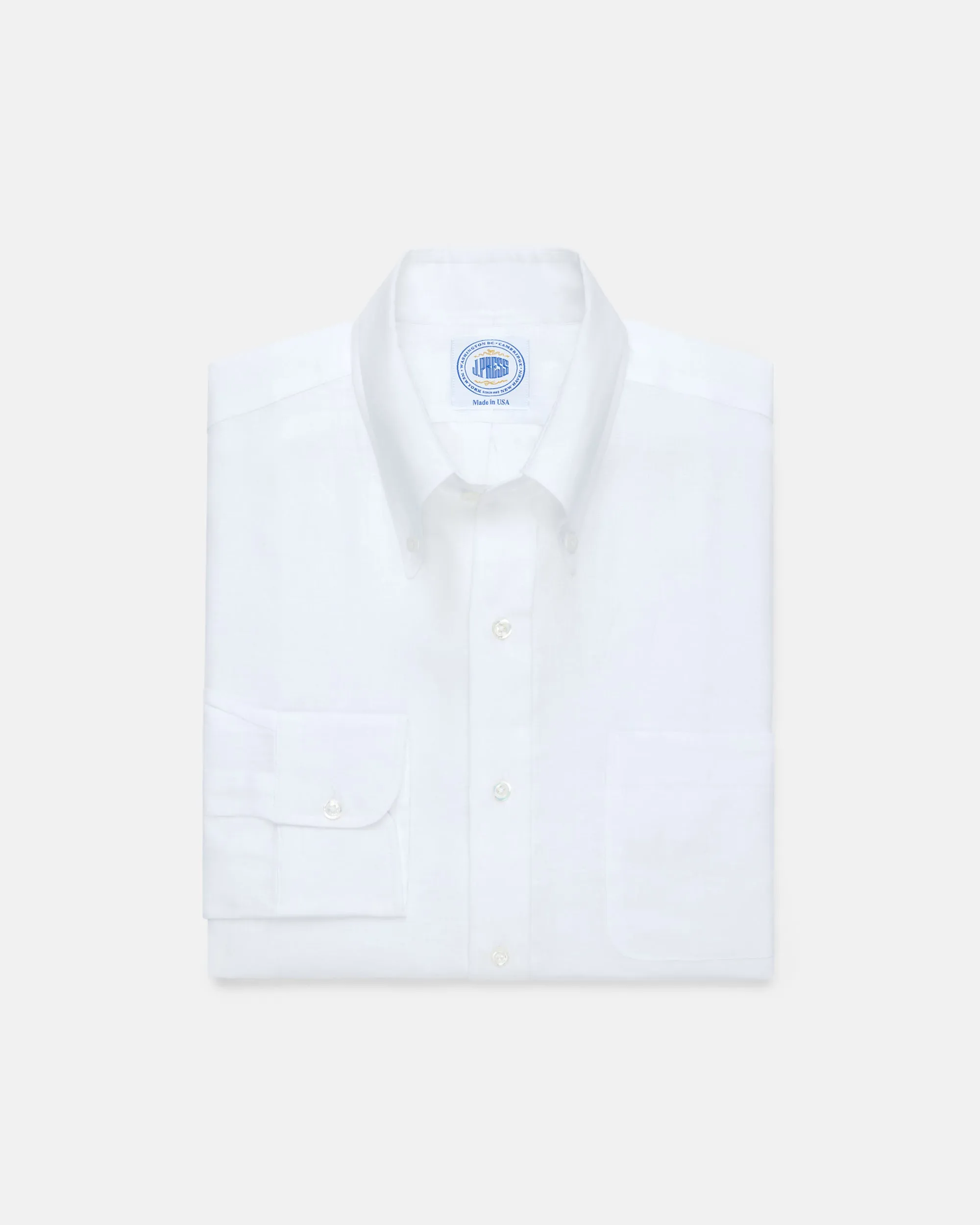 Made-in-USA Thomas Mason White Linen Shirt - Classic Fit sold by J. Press