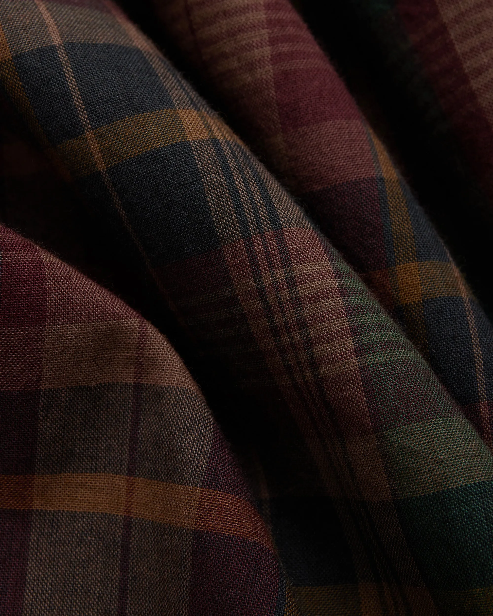 Burgundy, Green & Navy Overdyed Madras Button Down Shirt - Classic Fit sold by J. Press product image thumbnail 3