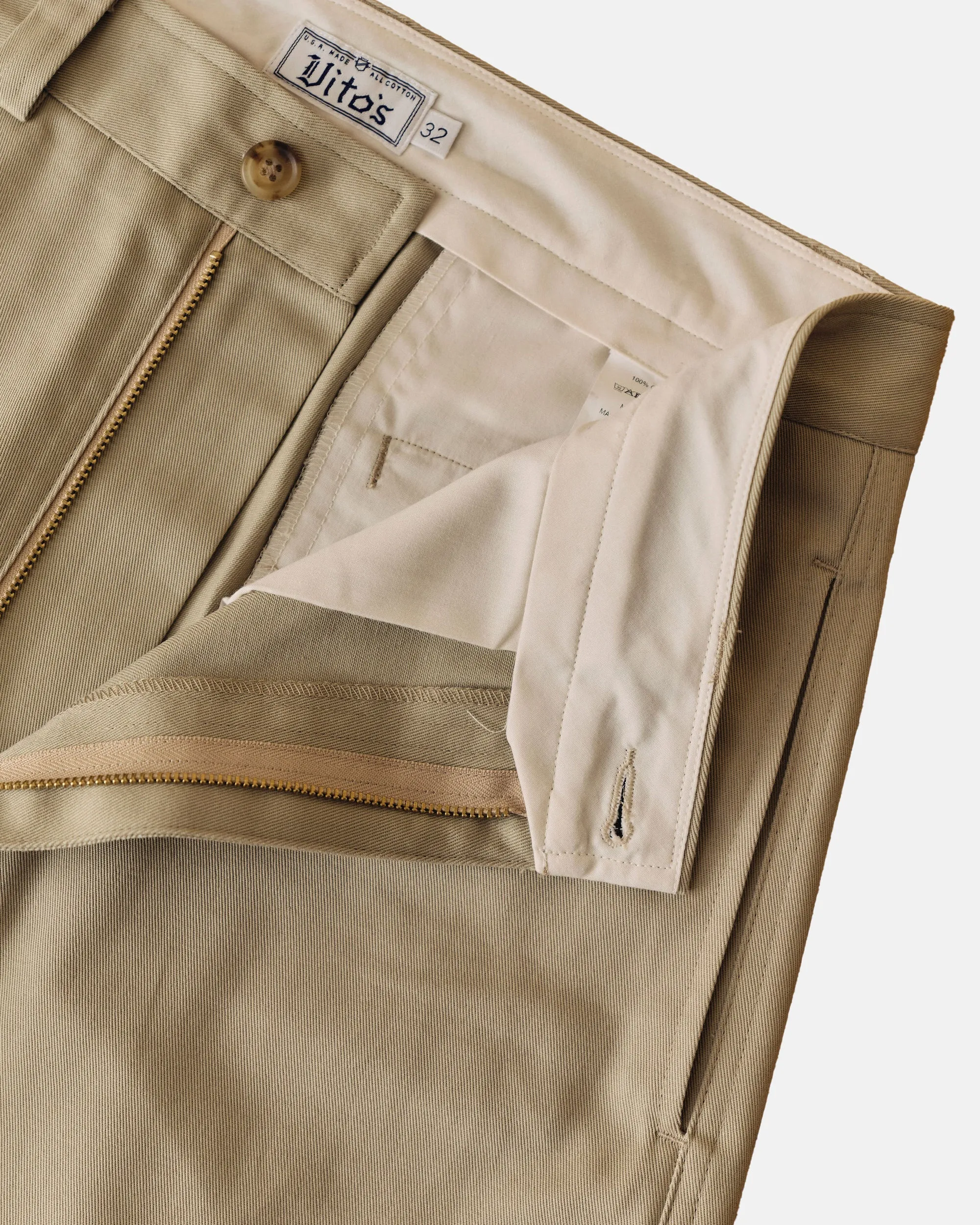 Vito's Khaki High n' Wide Pant sold by J. Press product image thumbnail 5