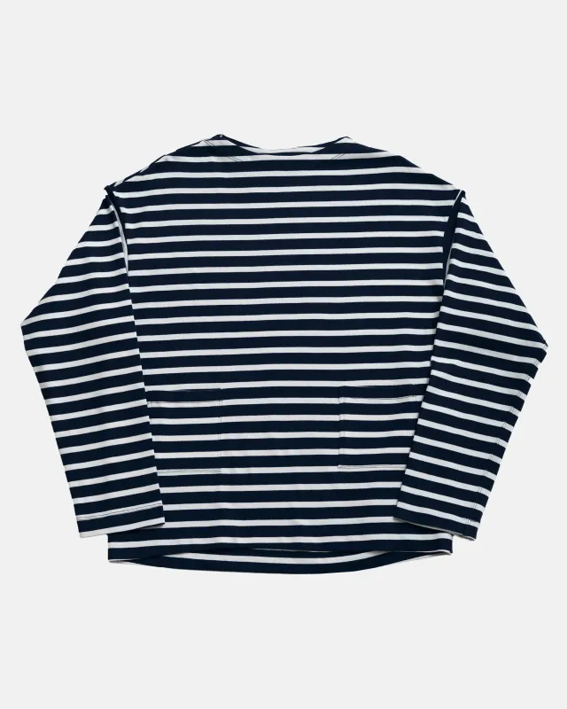 Vito's Blue & White Striped Boatneck Sweatshirt made by J. Press