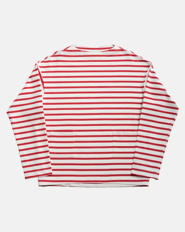 Vito's Red & White Striped Boatneck Sweatshirt made by J. Press