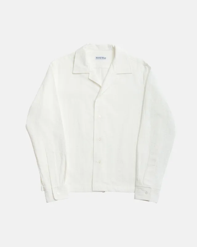 Vito's White Seersucker Sport Shirt made by J. Press