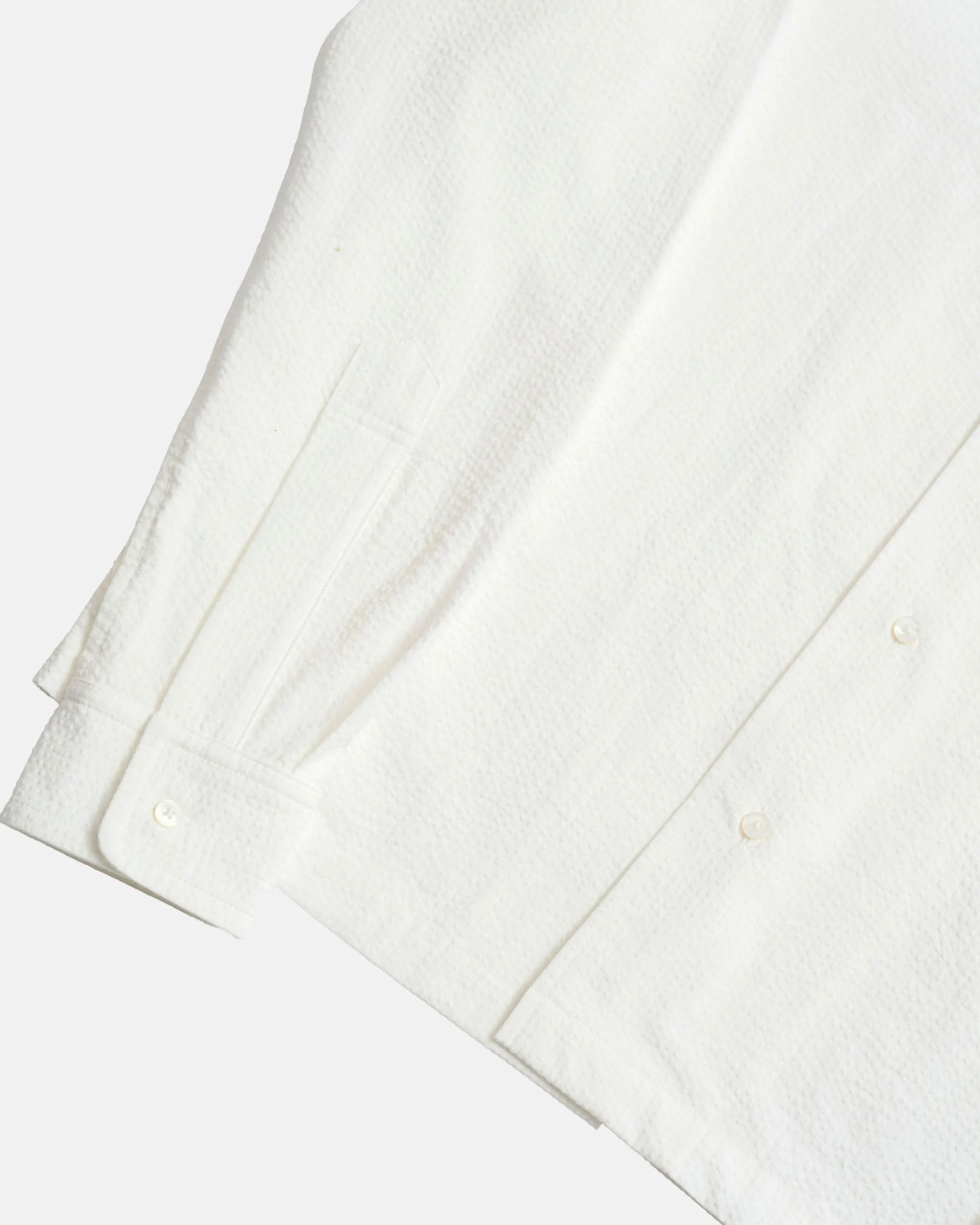Vito's White Seersucker Sport Shirt sold by J. Press product image thumbnail 4