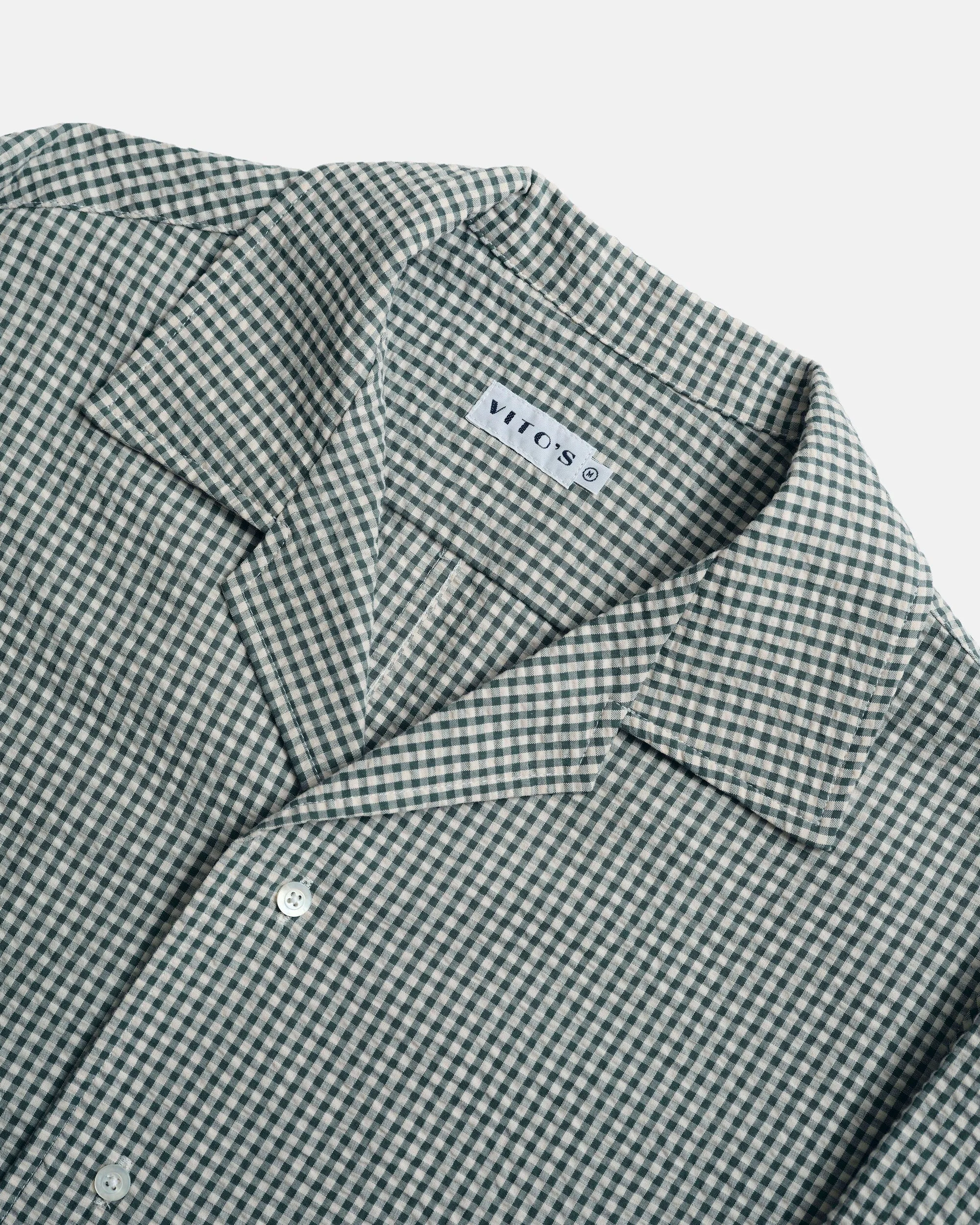 Vito's Seafoam Green & White Gingham Seersucker Sport Shirt sold by J. Press product image thumbnail 2