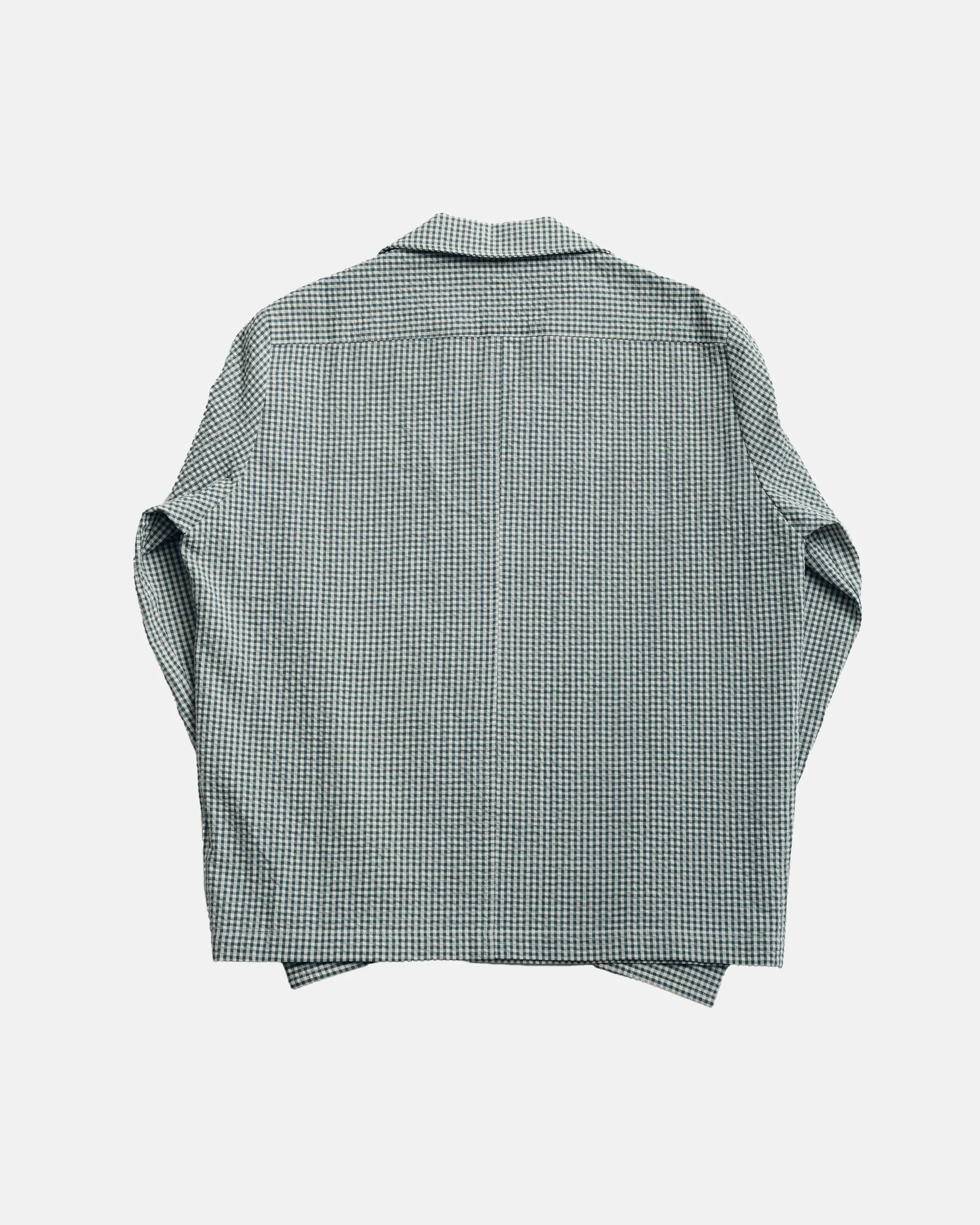 Vito's Seafoam Green & White Gingham Seersucker Sport Shirt sold by J. Press product image thumbnail 5