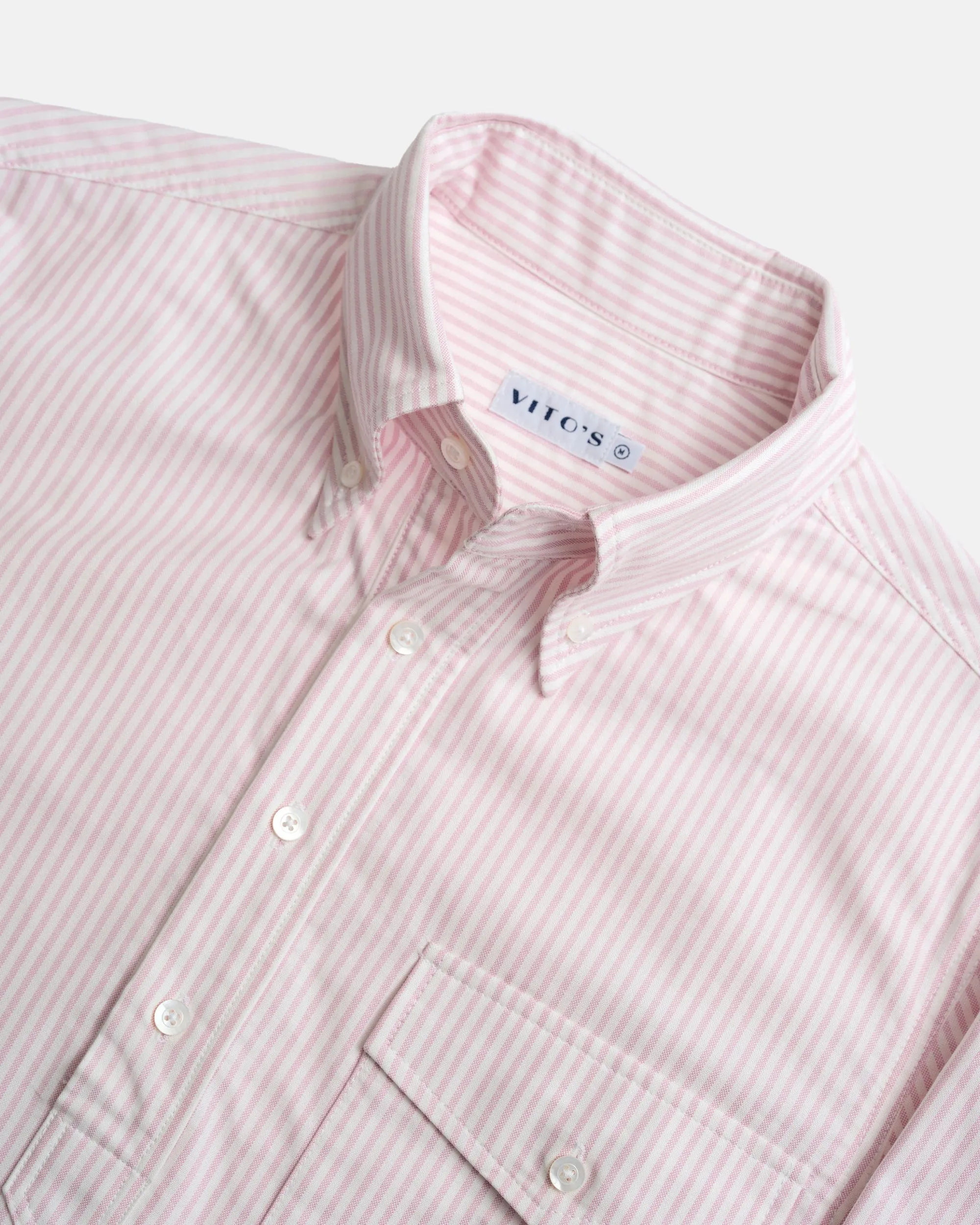 Vito's Pink & White Stripe Popover Oxford Shirt sold by J. Press product image thumbnail 2