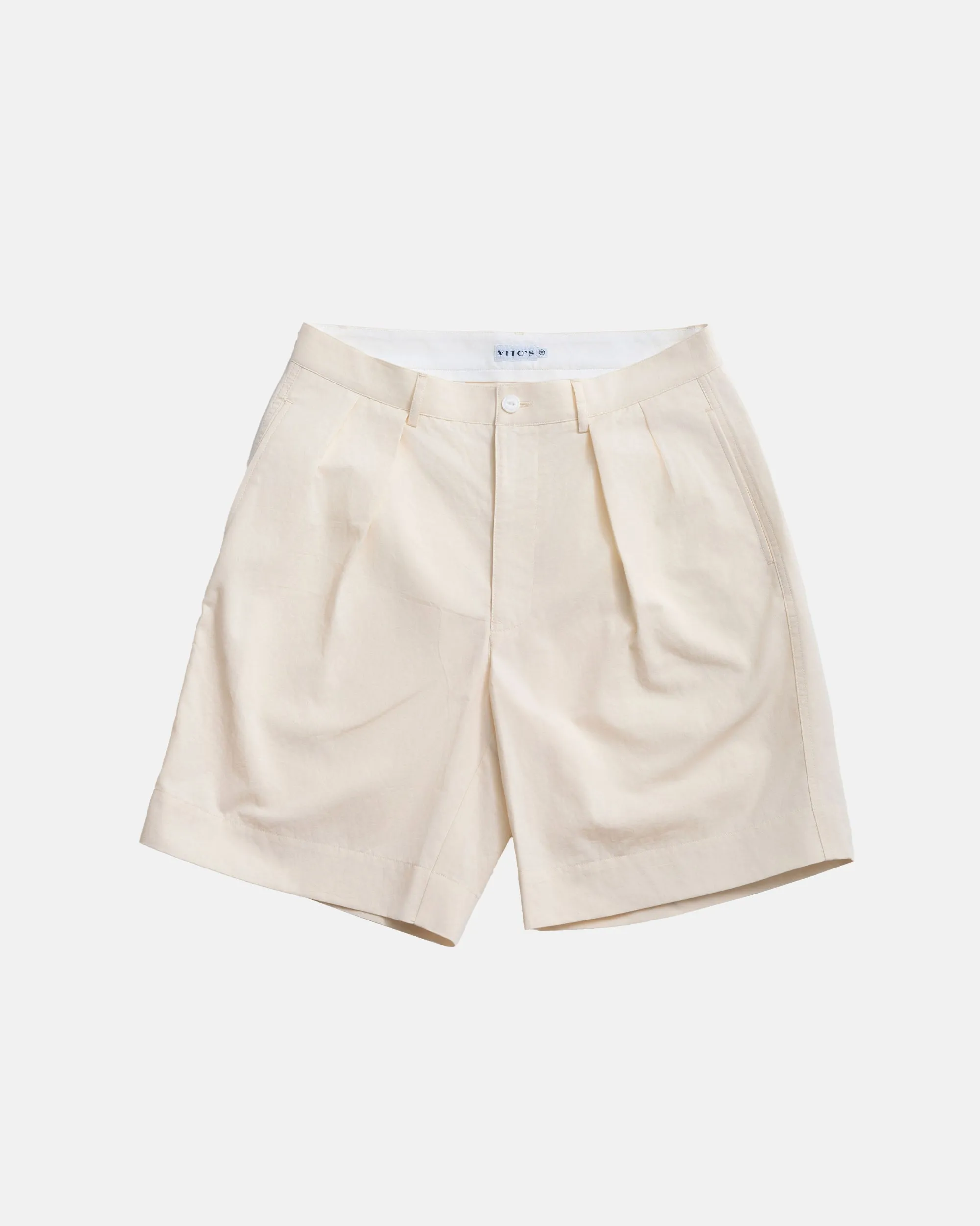 Vito's Stone Cotton/Linen Pleated Short sold by J. Press