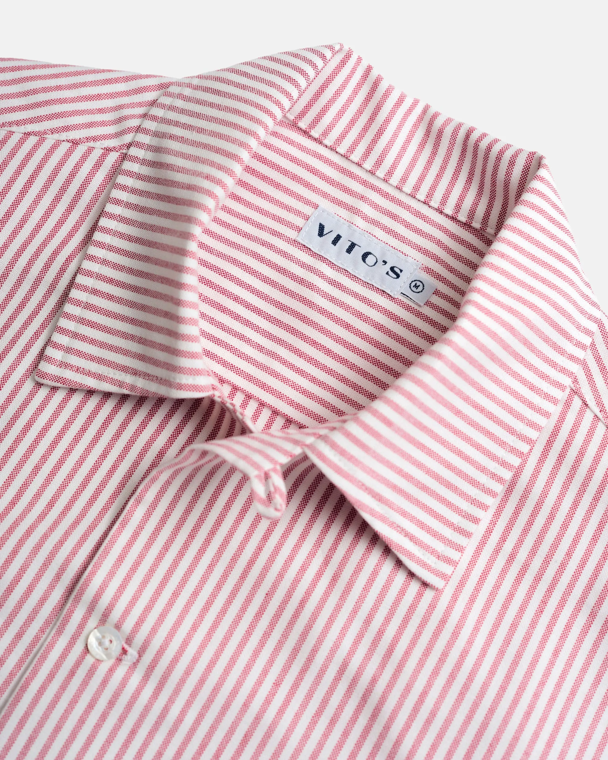 Vito's Red & White Stripe Short Sleeve Sport Shirt sold by J. Press product image thumbnail 3