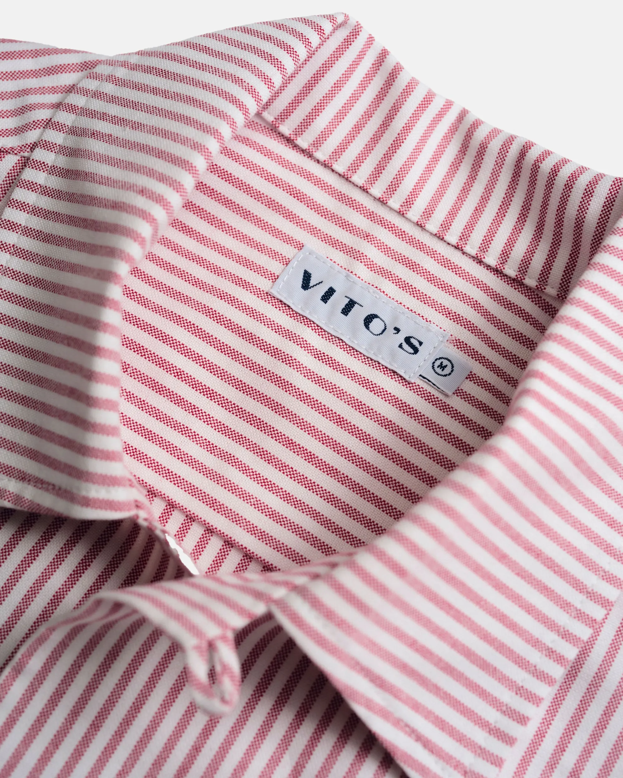Vito's Red & White Stripe Short Sleeve Sport Shirt sold by J. Press product image thumbnail 5