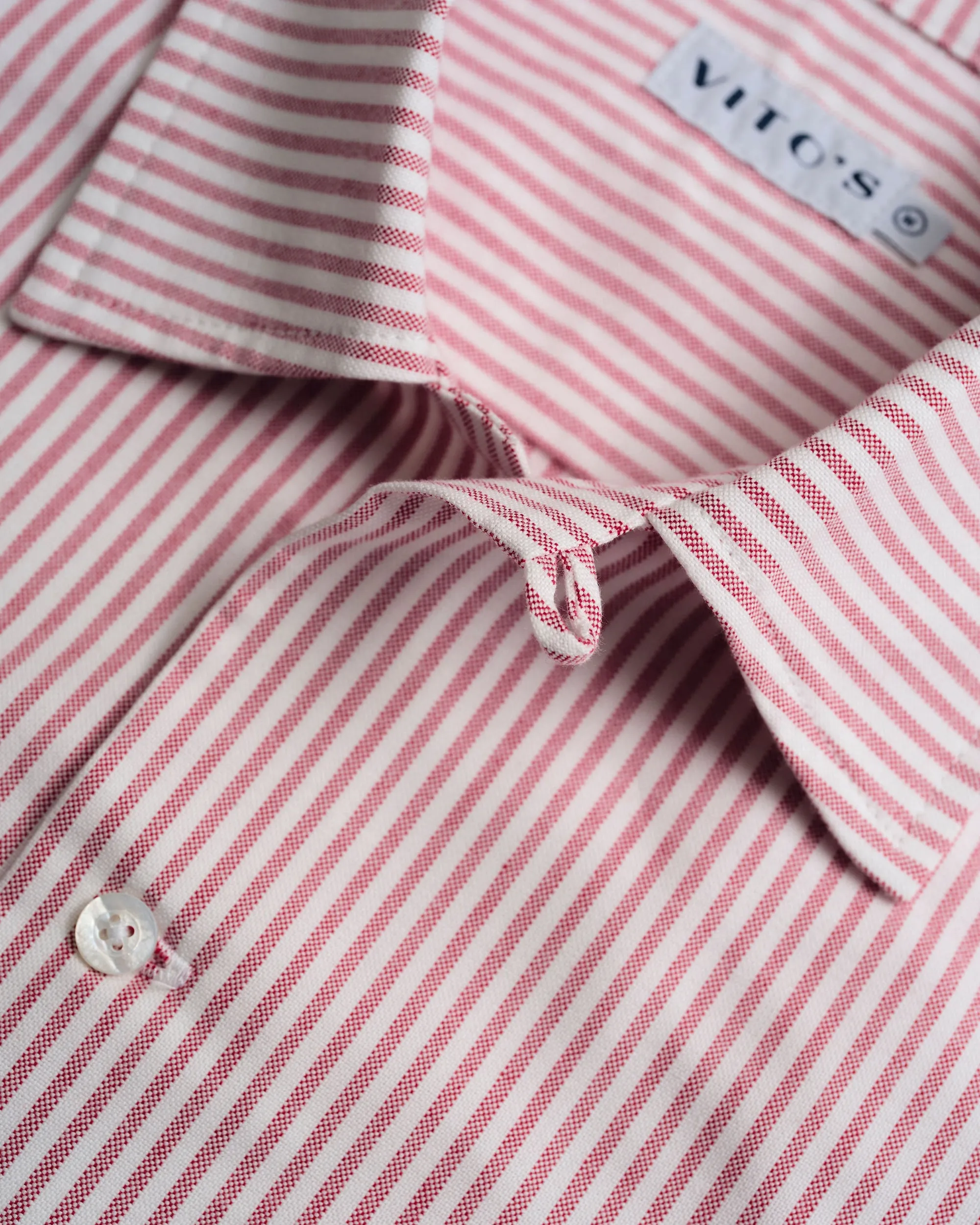 Vito's Red & White Stripe Short Sleeve Sport Shirt sold by J. Press product image thumbnail 4