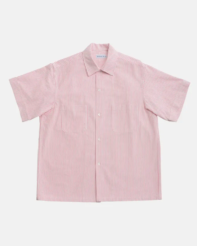 Vito's Red & White Stripe Short Sleeve Sport Shirt made by J. Press