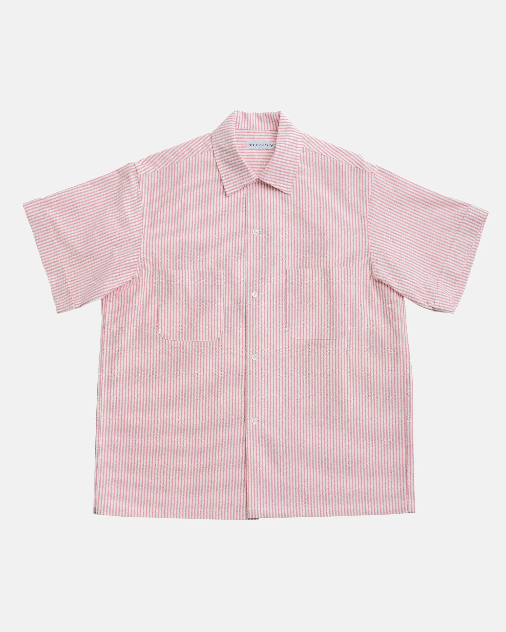 Vito's Red & White Stripe Short Sleeve Sport Shirt sold by J. Press