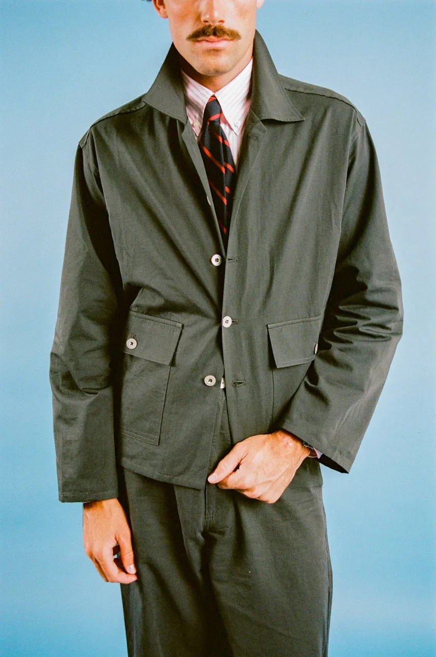 Vito's Charcoal Navy Cotton/Linen Short Jacket sold by J. Press product image thumbnail 4