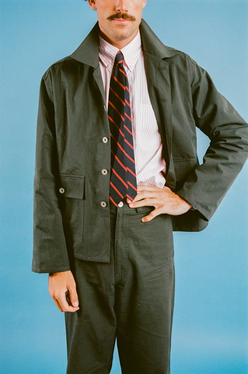 Vito's Charcoal Navy Cotton/Linen Short Jacket sold by J. Press product image thumbnail 5