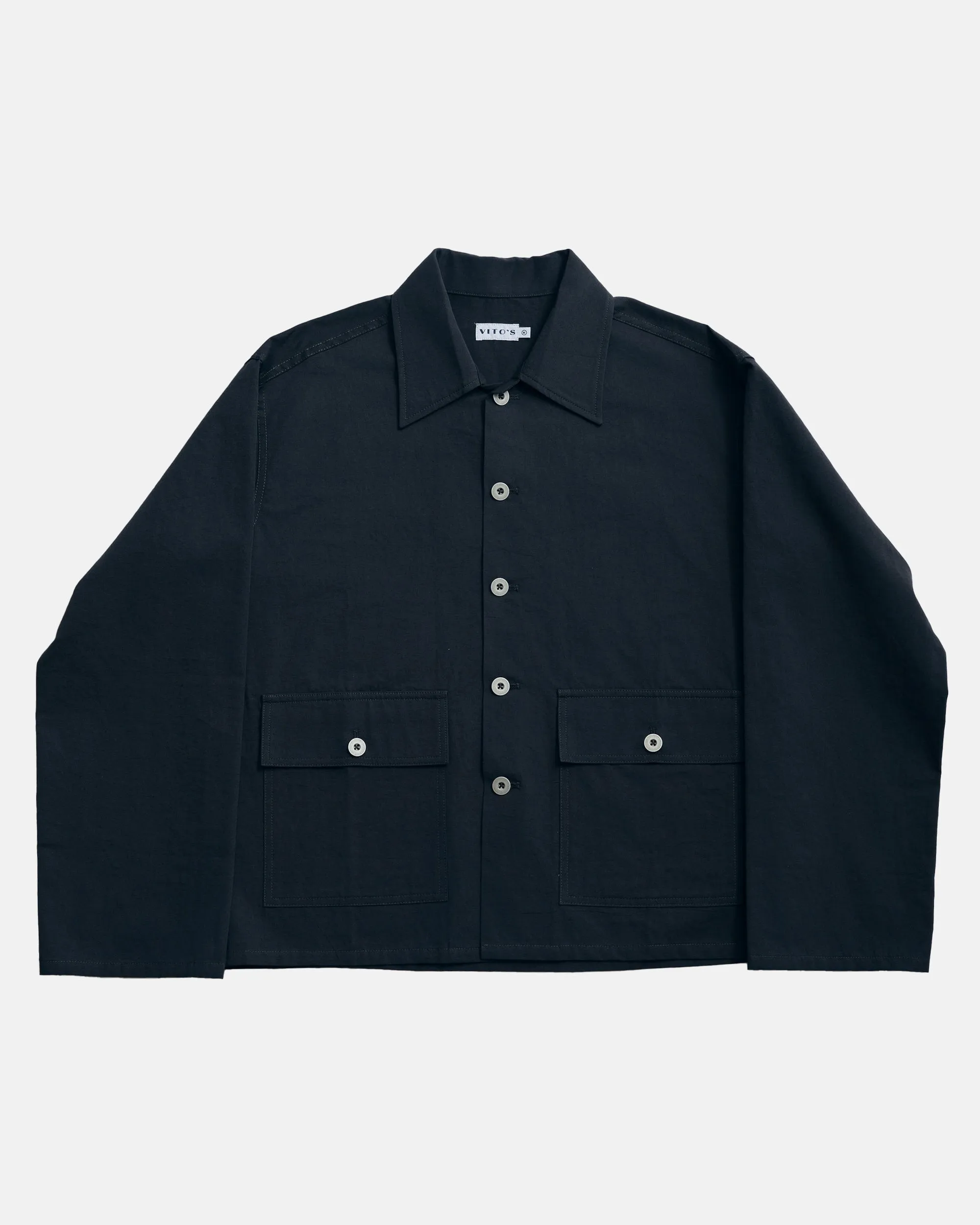 Vito's Charcoal Navy Cotton/Linen Short Jacket sold by J. Press