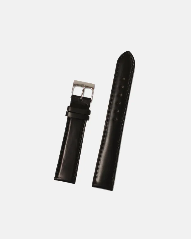 Made-in-USA Black Shell Cordovan Watch Strap made by J. Press
