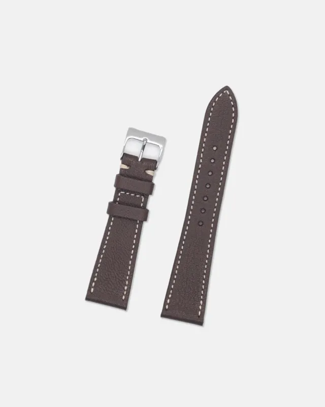 Made-in-USA Chocolate Brown Calf Leather Watch Strap made by J. Press