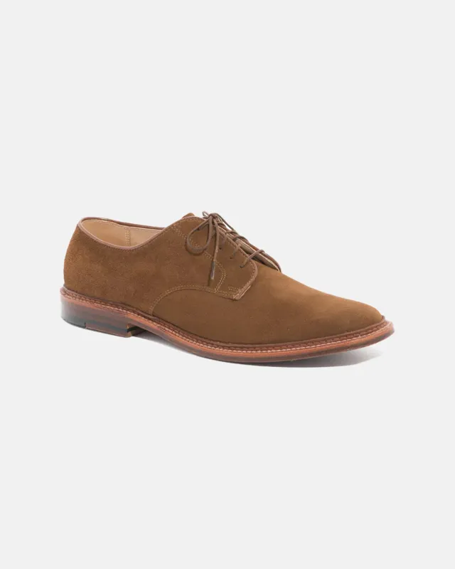 Made-in-USA Snuff Suede Plain Toe Blucher made by Alden
