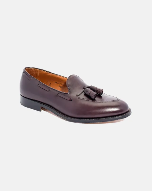 Made-in-USA Burgundy Calfskin Tassel Loafer made by Alden